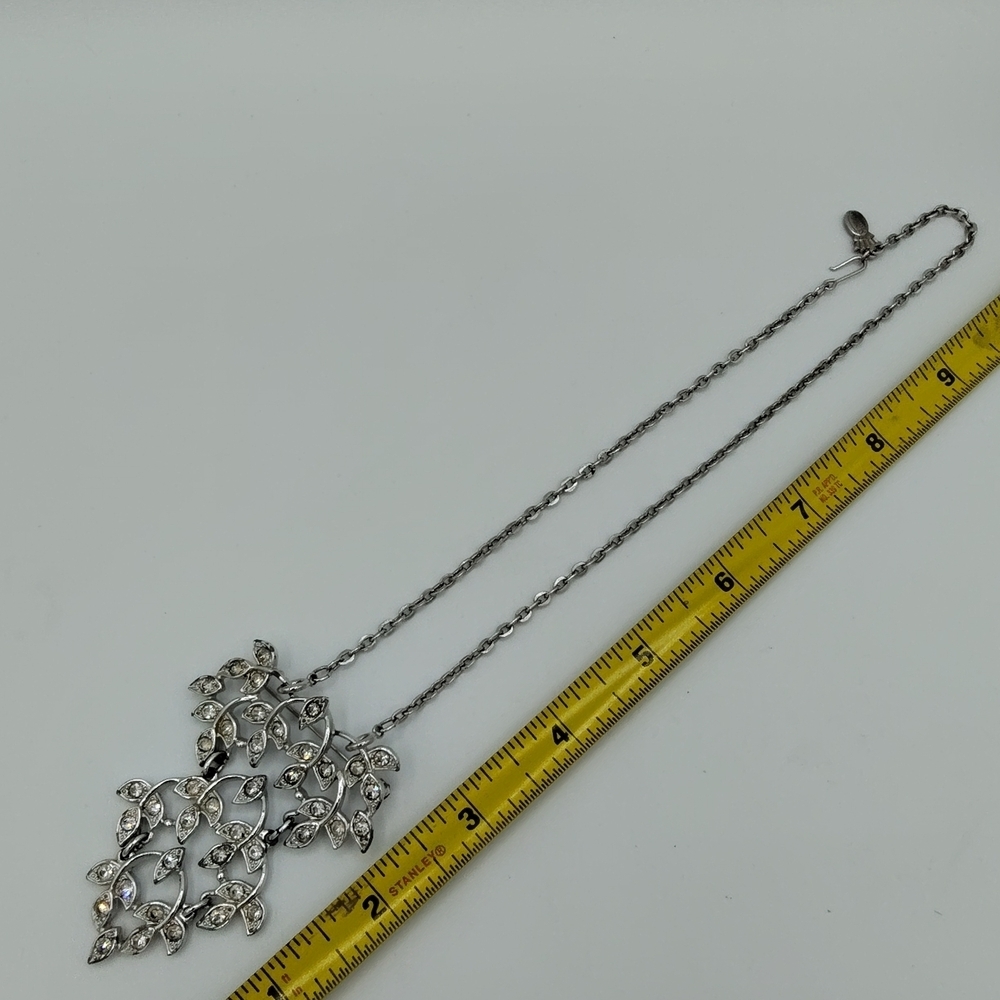 VINTAGE Signed Emmons Runway Convertible Necklace & Brooch W/Yellow Rhinestones - Picture 6 of 10